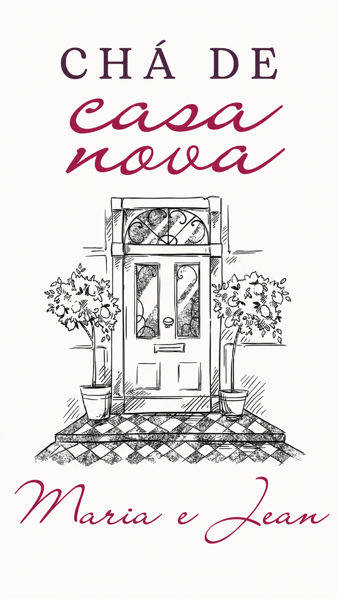 Convite do Chá de Casa Nova de Maria e Jean